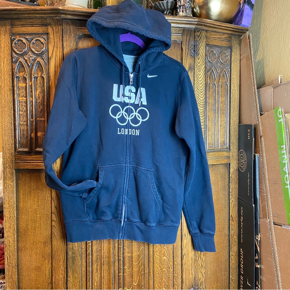 Nike Navy Team USA London Olympics Zip-Up Hoodie
